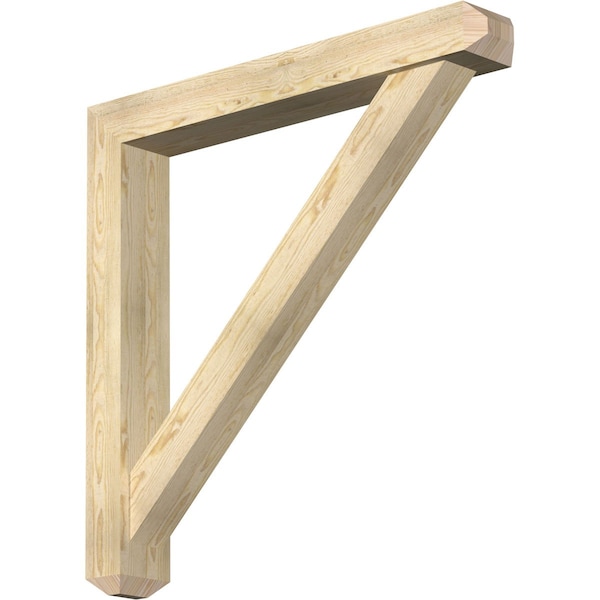 Ekena Millwork Traditional Craftsman Rough Sawn Bracket w/ Offset Brace, Douglas Fir, 6"W x 42"D x 42"H BKT0604X42X42TRA04RDF - main